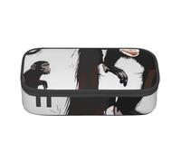 JKLQWC Black Gibbon Monkey Printed Pencil Case Cute Pen Pencil Box Bag Large Capacity Compartment Zipper Pencil Pouch Organizer for Office School Travel