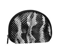 JKLQWC Black White Snake Skin Printed Coin Purse for Women Cute Small Change Wallet Mini Coin Purses Pouch with Zipper