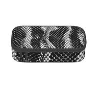 JKLQWC Black White Snake Skin Printed Pencil Case Cute Pen Pencil Box Bag Large Capacity Compartment Zipper Pencil Pouch Organizer for Office School Travel