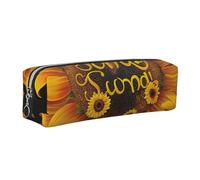 JKLQWC Blessed to Be Called Nana Sunflower Printed Leather Pencil Case with Silver Zipper - Simple and Lightweight Organizer for School, Office, Travel, Makeup