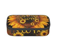 JKLQWC Blessed to Be Called Nana Sunflower Printed Pencil Case Cute Pen Pencil Box Bag Large Capacity Compartment Zipper Pencil Pouch Organizer for Office School Travel