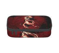 JKLQWC Blood Red Dragon Printed Pencil Case Cute Pen Pencil Box Bag Large Capacity Compartment Zipper Pencil Pouch Organizer for Office School Travel