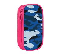JKLQWC Blue Camo Printed Pencil Case Cute Pen Pouch Large Pen Bag Portable Storage Organizer Box for Office School Teen Girl Boy Adult,Pink