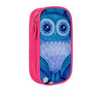 JKLQWC Blue owl Printed Pencil Case Cute Pen Pouch Large Pen Bag Portable Storage Organizer Box for Office School Teen Girl Boy Adult,Pink