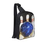 JKLQWC bowling Printed Crossbody Sling Backpack Sling Bag for Men Women Adjustable Shoulder Bag Travel Hiking Chest Bag Daypack