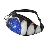 JKLQWC bowling Printed Waist Bag with Headphone Jack, Personalized Bumbags Fanny Packs Unisex Running Hiking Crossbody Bags for Men Women