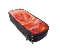 JKLQWC Bright Beautiful Rose Prints Pencil Case for Girls Boys Cute PU Leather Pen Pencil Box Bag Zipper Pencil Pouch Organizer for Office School