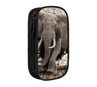 JKLQWC Broken wall Elephant Printed Pencil Case Cute Pen Pouch Large Pen Bag Portable Storage Organizer Box for Office School Teen Girl Boy Adult,Black