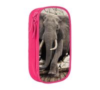 JKLQWC Broken wall Elephant Printed Pencil Case Cute Pen Pouch Large Pen Bag Portable Storage Organizer Box for Office School Teen Girl Boy Adult,Pink