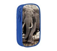 JKLQWC Broken wall Elephant Printed Pencil Case Cute Pen Pouch Large Pen Bag Portable Storage Organizer Box for Office School Teen Girl Boy Adult,Blue