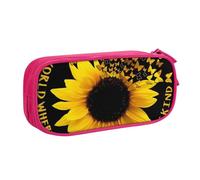 JKLQWC Butterfly and Sunflower Printed Pencil Case Cute Pen Pencil Box Bag Zipper Storage Organizer Box Holder for Office School Teen Girl Boy Adult,Pink