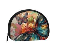 JKLQWC Butterfly Flowers Art Printed Coin Purse for Women Cute Small Change Wallet Mini Coin Purses Pouch with Zipper