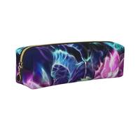 JKLQWC Butterfly Rose Skull Printed Leather Pencil Case with Gold Zipper - Simple and Lightweight Organizer for School, Office, Travel, Makeup