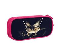 JKLQWC Butterfly Wings Printed Pencil Case Cute Pen Pencil Box Bag Zipper Storage Organizer Box Holder for Office School Teen Girl Boy Adult,Pink