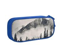 JKLQWC Canadian Smokey Mountain Cliff Printed Pencil Case Cute Pen Pencil Box Bag Zipper Storage Organizer Box Holder for Office School Teen Girl Boy Adult,Blue