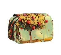 JKLQWC car Under Fruit Trees Prints Pencil Case for Kids Men Women, Two Layers Large Capacity Pencil Pouch Makeup Bag Organizer for Office School Travel