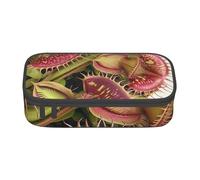 JKLQWC Carnivorous Plant Printed Pencil Case Cute Pen Pencil Box Bag Large Capacity Compartment Zipper Pencil Pouch Organizer for Office School Travel