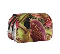 JKLQWC Carnivorous Plant Prints Pencil Case for Kids Men Women, Two Layers Large Capacity Pencil Pouch Makeup Bag Organizer for Office School Travel