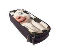 JKLQWC Cartoon Milk Cow Printed PU Leather Pencil Case Cute Pen Pencil Box Bag Zipper Office School Pencil Pouch Organizer for Students Teen Girls Boys Adult