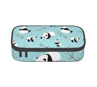 JKLQWC Cartoon Panda Bear Printed Pencil Case Cute Pen Pencil Box Bag Large Capacity Compartment Zipper Pencil Pouch Organizer for Office School Travel