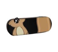 JKLQWC Cartoon Squirrel Printed Pencil Case Cute Pen Pencil Box Bag PU Leather Zipper Pencil Pouch Organizer for Office School Travel