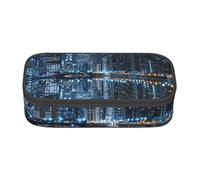 JKLQWC Chicago Reflected Printed Pencil Case Cute Pen Pencil Box Bag Large Capacity Compartment Zipper Pencil Pouch Organizer for Office School Travel
