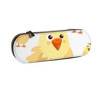 JKLQWC Chicken Chick Printed Pencil Case Cute Pen Pencil Box Bag PU Leather Zipper Pencil Pouch Organizer for Office School Travel