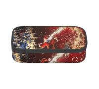 JKLQWC Christmas Magic Printed Pencil Case Cute Pen Pencil Box Bag Large Capacity Compartment Zipper Pencil Pouch Organizer for Office School Travel