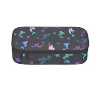 JKLQWC Colored Beautiful Mermaid Printed Pencil Case Cute Pen Pencil Box Bag Large Capacity Compartment Zipper Pencil Pouch Organizer for Office School Travel