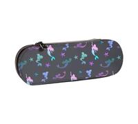 JKLQWC Colored Beautiful Mermaid Printed Pencil Case Cute Pen Pencil Box Bag PU Leather Zipper Pencil Pouch Organizer for Office School Travel
