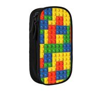 JKLQWC Colorful Brick Printed Pencil Case Cute Pen Pouch Large Pen Bag Portable Storage Organizer Box for Office School Teen Girl Boy Adult,Black