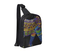 JKLQWC Colorful Elephant Printed Crossbody Sling Backpack Sling Bag for Men Women Adjustable Shoulder Bag Travel Hiking Chest Bag Daypack