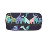 JKLQWC Colorful Giraffe Fans Lovers Printed Pencil Case Cute Pen Pencil Box Bag Large Capacity Compartment Zipper Pencil Pouch Organizer for Office School Travel