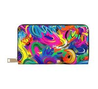 JKLQWC Colorful Spray Pattern Printed Long Wallet for Women Men Cute Coin Purse with Card Holder