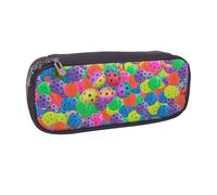 JKLQWC Colors Pattern Printed PU Leather Pencil Case Cute Pen Pencil Box Bag Zipper Office School Pencil Pouch Organizer for Students Teen Girls Boys Adult Gifts