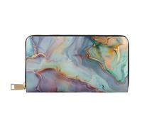 JKLQWC Colourful Marble Printed Long Wallet for Women Men Cute Coin Purse with Card Holder