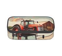 JKLQWC Company Farm Tractor Printed Pencil Case Cute Pen Pencil Box Bag Large Capacity Compartment Zipper Pencil Pouch Organizer for Office School Travel