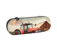 JKLQWC Company Farm Tractor Printed Pencil Case Cute Pen Pencil Box Bag PU Leather Zipper Pencil Pouch Organizer for Office School Travel