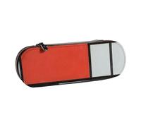 JKLQWC Composition in Red Yellow Blue and Black Printed Pencil Case Cute Pen Pencil Box Bag PU Leather Zipper Pencil Pouch Organizer for Office School Travel