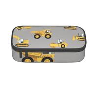 JKLQWC Construction Trucks Printed Pencil Case Cute Pen Pencil Box Bag Large Capacity Compartment Zipper Pencil Pouch Organizer for Office School Travel