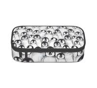 JKLQWC Cute Baby Penguins Sketch Printed Pencil Case Cute Pen Pencil Box Bag Large Capacity Compartment Zipper Pencil Pouch Organizer for Office School Travel