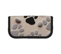 JKLQWC Cute Canvas Pencil Case Organizer - Animal Paw Prints Prints Stationery & Makeup Pouch, Large Capacity Cosmetic Bag for Travel, School, Office, Gifts