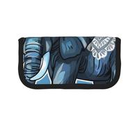 JKLQWC Cute Canvas Pencil Case Organizer - Aztec Elephant Prints Stationery & Makeup Pouch, Large Capacity Cosmetic Bag for Travel, School, Office, Gifts