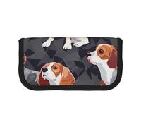 JKLQWC Cute Canvas Pencil Case Organizer - Beagle Patterns Prints Stationery & Makeup Pouch, Large Capacity Cosmetic Bag for Travel, School, Office, Gifts