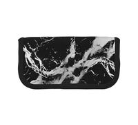 JKLQWC Cute Canvas Pencil Case Organizer - Black and White Marble Prints Stationery & Makeup Pouch, Large Capacity Cosmetic Bag for Travel, School, Office, Gifts