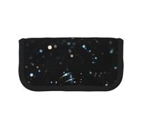 JKLQWC Cute Canvas Pencil Case Organizer - Black Glitter Prints Stationery & Makeup Pouch, Large Capacity Cosmetic Bag for Travel, School, Office, Gifts