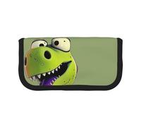 JKLQWC Cute Canvas Pencil Case Organizer - Cartoon Dinosaur Prints Stationery & Makeup Pouch, Large Capacity Cosmetic Bag for Travel, School, Office, Gifts
