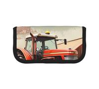 JKLQWC Cute Canvas Pencil Case Organizer - Company Farm Tractor Prints Stationery & Makeup Pouch, Large Capacity Cosmetic Bag for Travel, School, Office, Gifts