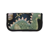 JKLQWC Cute Canvas Pencil Case Organizer - Cute Dinosaur Prints Stationery & Makeup Pouch, Large Capacity Cosmetic Bag for Travel, School, Office, Gifts