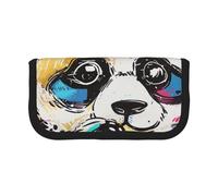 JKLQWC Cute Canvas Pencil Case Organizer - Cute Panda Prints Stationery & Makeup Pouch, Large Capacity Cosmetic Bag for Travel, School, Office, Gifts